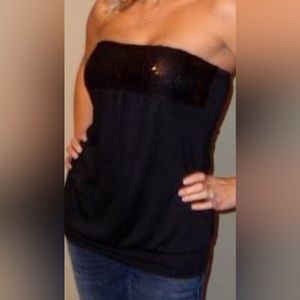 Sequin black top